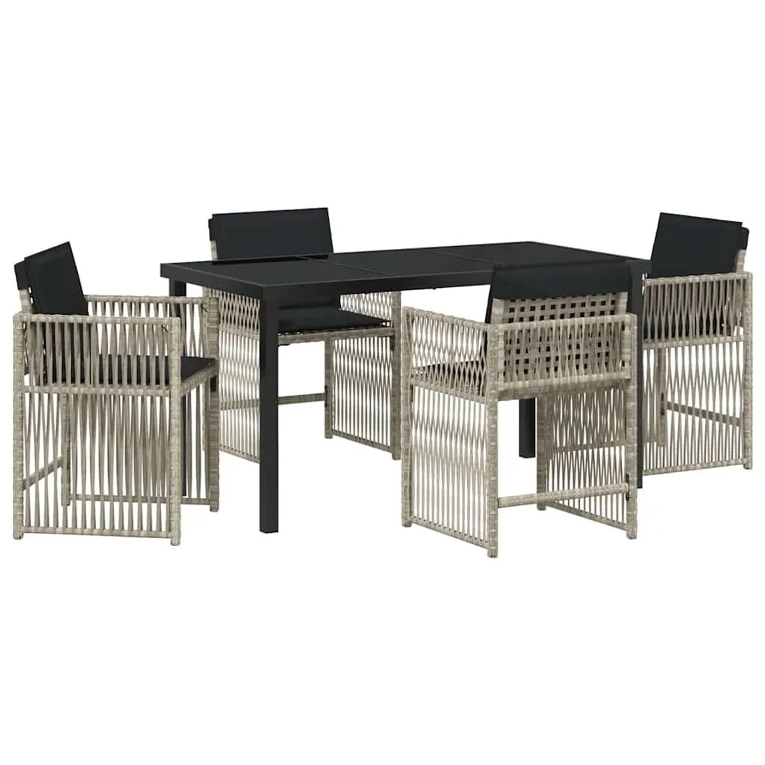 vidaXL Garten Essgruppe 5-Tlg Hellgrau Poly-Rattan 3380790 günstig online kaufen