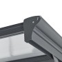 Detailaufnahme: Dunkelgrauer Juskys Carport (5x3 m) mit Flachdach, Aluminiumrahmen und Polycarbonatplatten.
