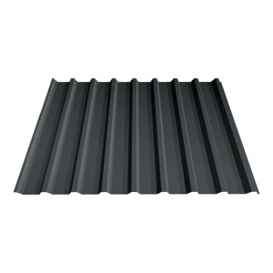 Dunkelgraues Ruukki-Dach für Holzbrüder Carport Ralf 42, 250 kg/m² Schneelast.