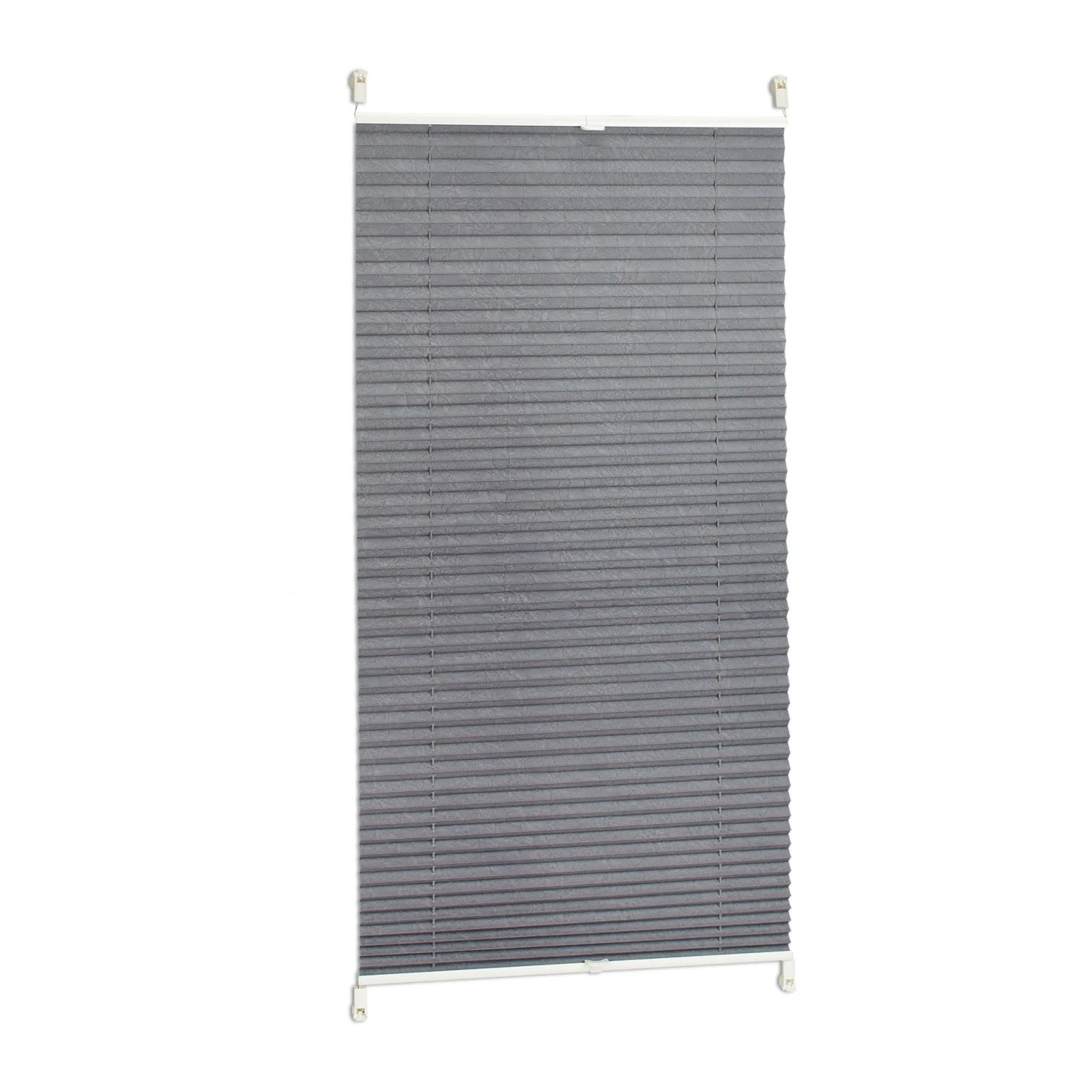 Relaxdays Plissee Rollo Polyester Grau Halbtransparent Ohne Bohren 60 cm x 130 cm