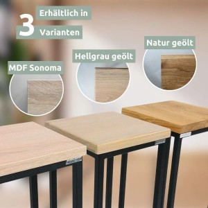 Holz4home Blumenständer in 3 Varianten: Eiche Natur geölt, Hellgrau geölt und MDF Sonoma.