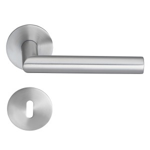 MeinTürgriff Drückergarnitur Toulouse Flachrosette Edelstahl matt Türdrücker  BB