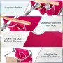 Costway Rankgitter 2er Set: Details wie Getränkehalter, Armlehnen, Sitz und Handtuchhalter.