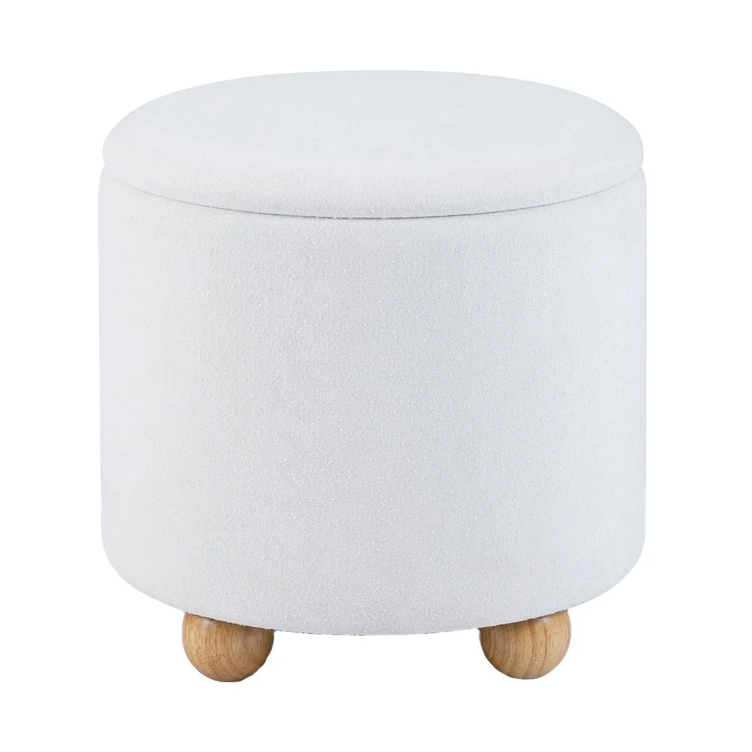 Costway Runder Sitzhocker mit Abnehmbarem Deckel & Stauraum Weiß 150 kg günstig online kaufen