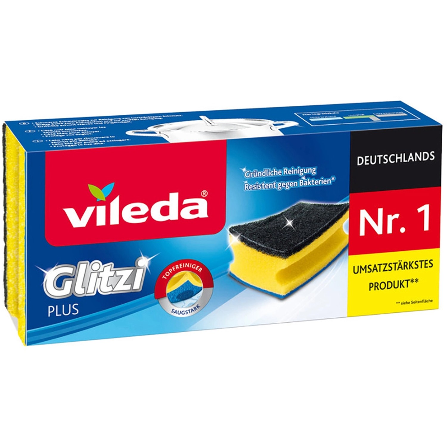 Vileda Topfreiniger Glitzi Plus 3er-Pack mit Antibac