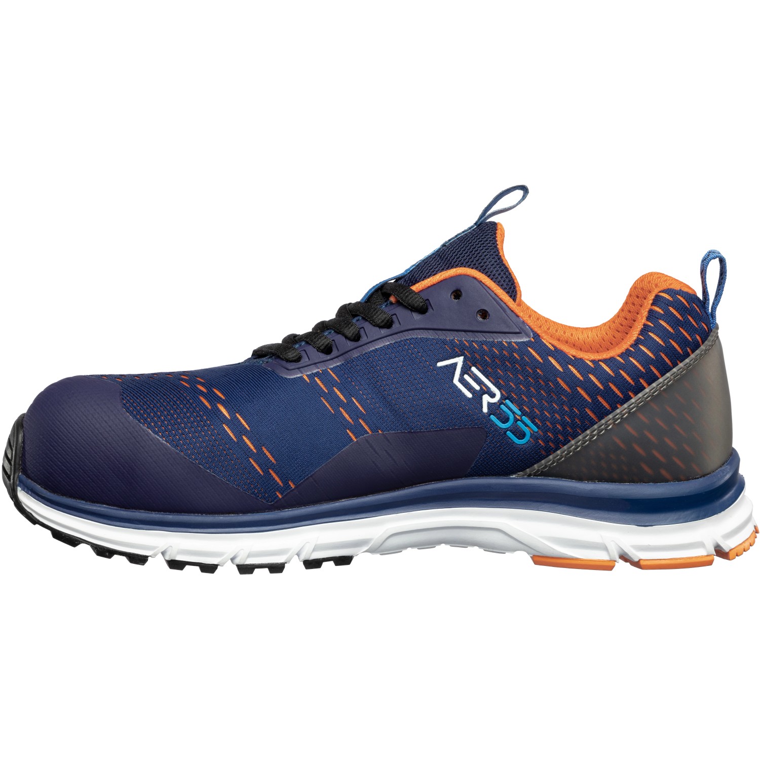 Albatros AER55 Sicherheitshalbschuh S1P in Blau-Orange, Größe 39. Arbeitsschuh mit sportlichem Design.
