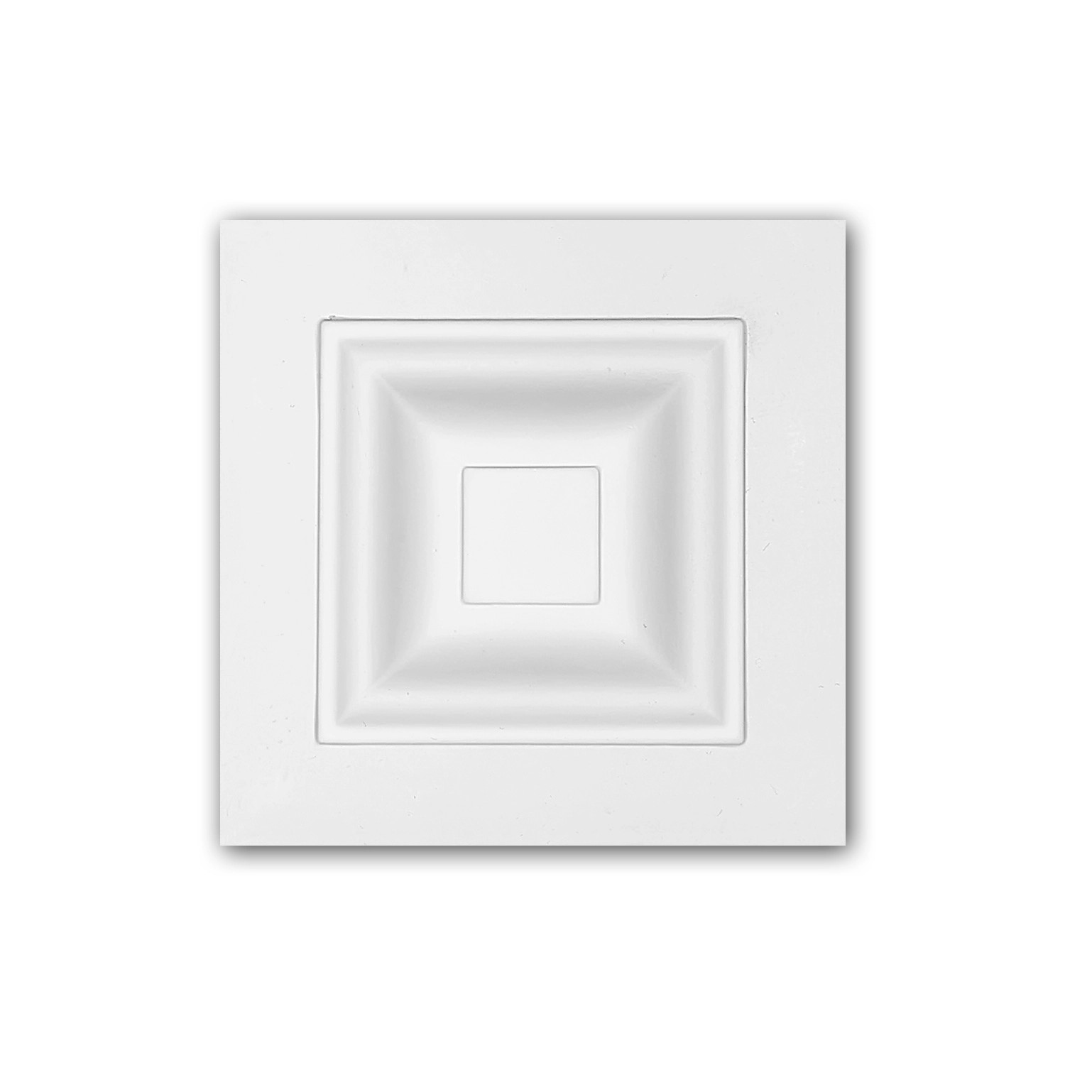 PROFHOME 154001 Zierelement Türumrandung Stuckdekor aus Polyurethan 9,8 cm x 9,8 cm x 3,0 cm Weiß