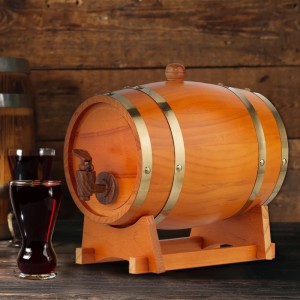 Relaxdays Whiskyfass Holz Hellbraun Mit Zapfhahn 25 cm x 18,5 cm x 28 cm 1 kg