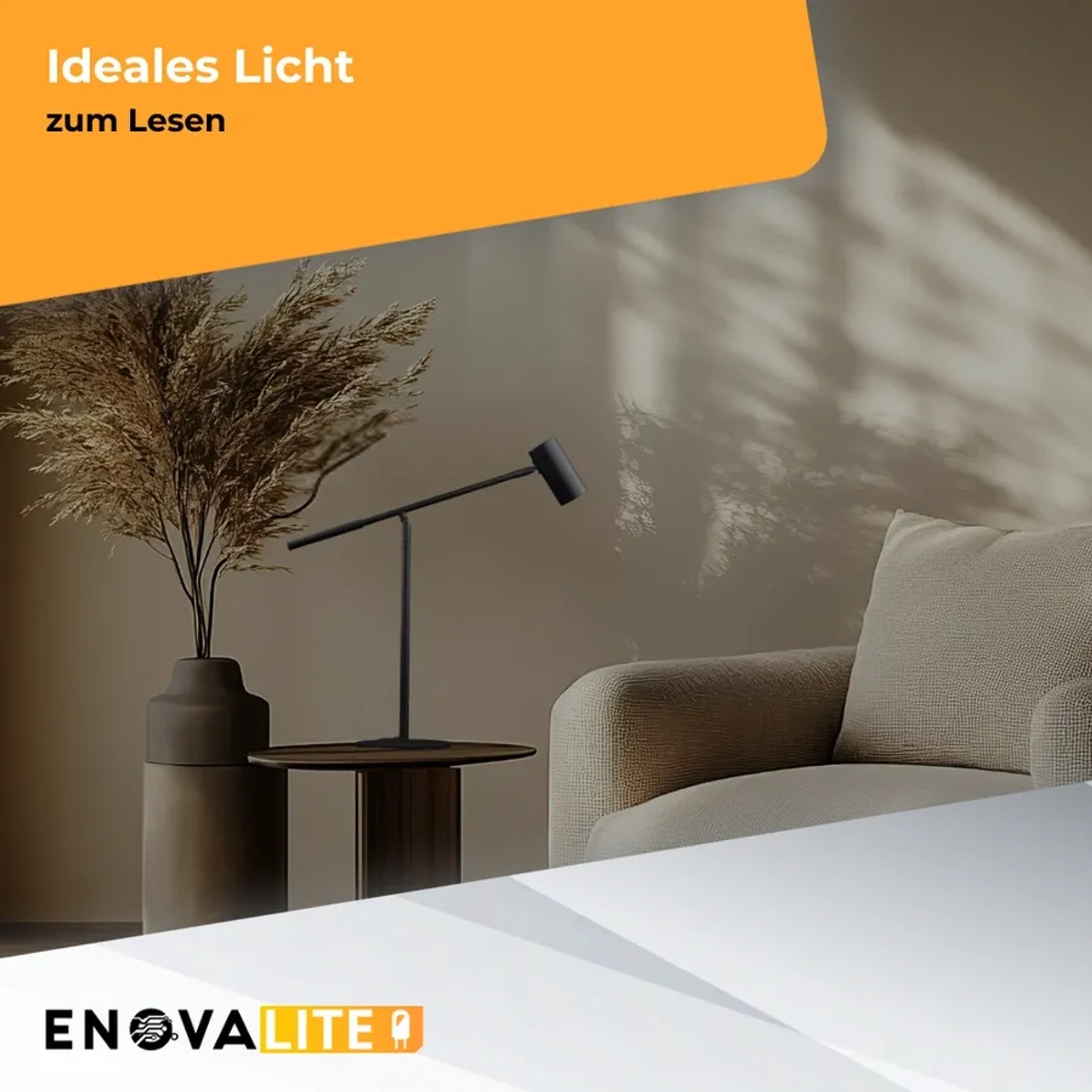 ENOVALITE Tischleuchte GU10 Flexarm Verstellbare Schreibtischlampe Spot Aluminium Leseleuchte Schwarz Max. 35W_7