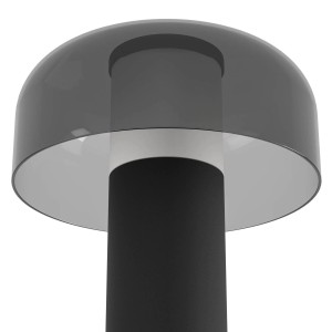 EGLO LED Außen-Tischlampe Ponente, schwarz, akkubetrieben mit Touchdimmer, 20cm hoch.