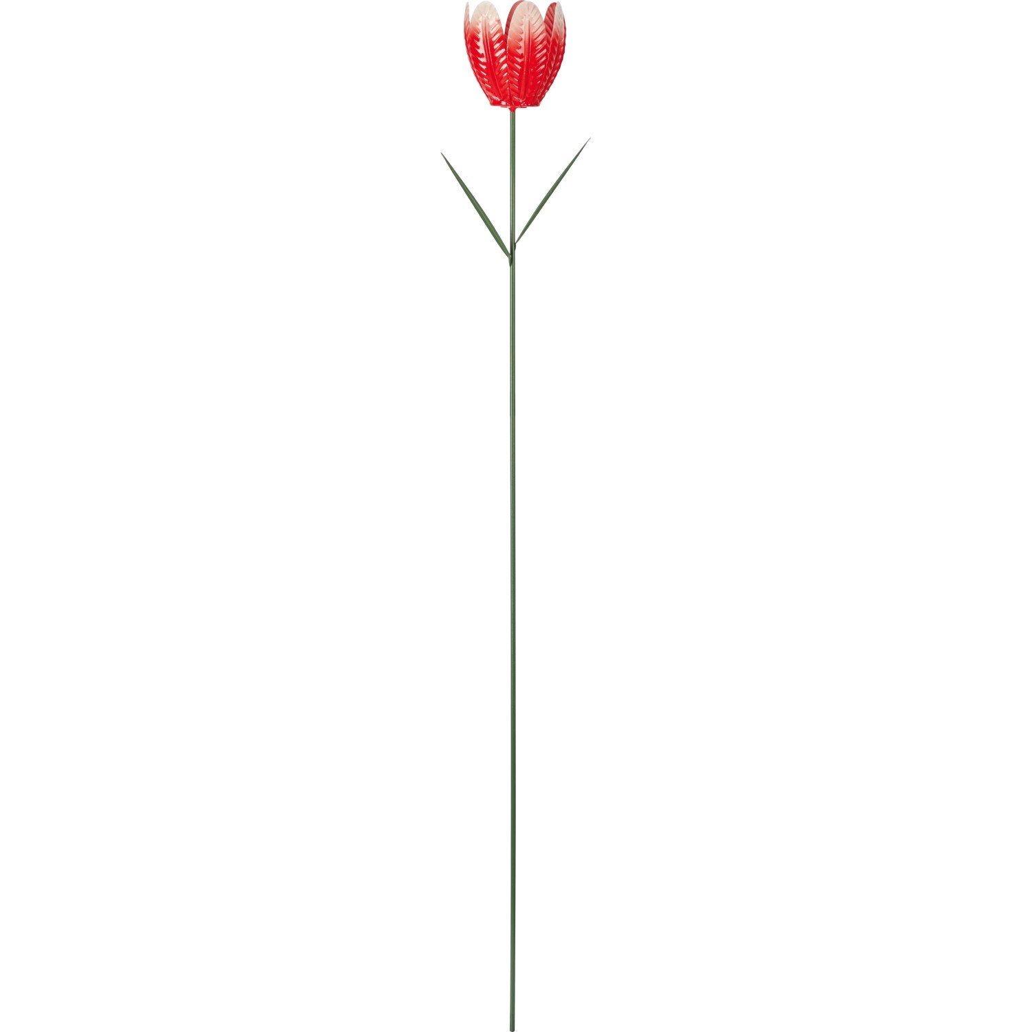 Roter Gartenstecker Tulpe aus Eisen, 70 cm hoch, für Gartendekoration.