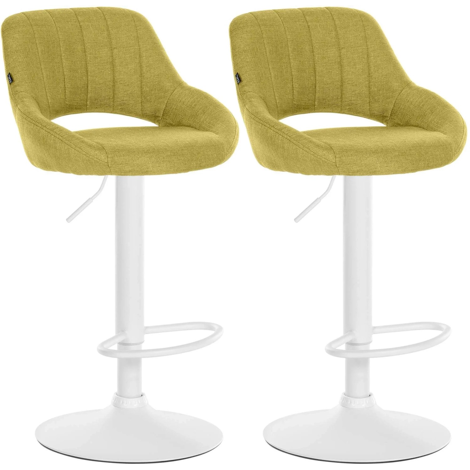 DELUKE 2er Set Barhocker SEGAD Stoff Grünfarbig 47x48x85cm Weiß Barstuhl Mit Lehne Tresenhocker Tresenstuhl