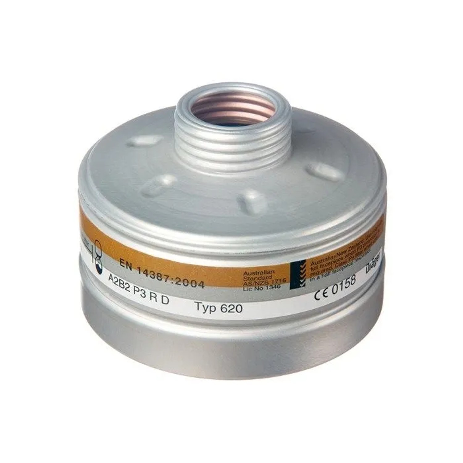 Dräger Atemschutz Kombinationsfilter 1140 A2b2 P3 R D Gasfilter Partikelfilter mit Rd40 Anschluss Silber