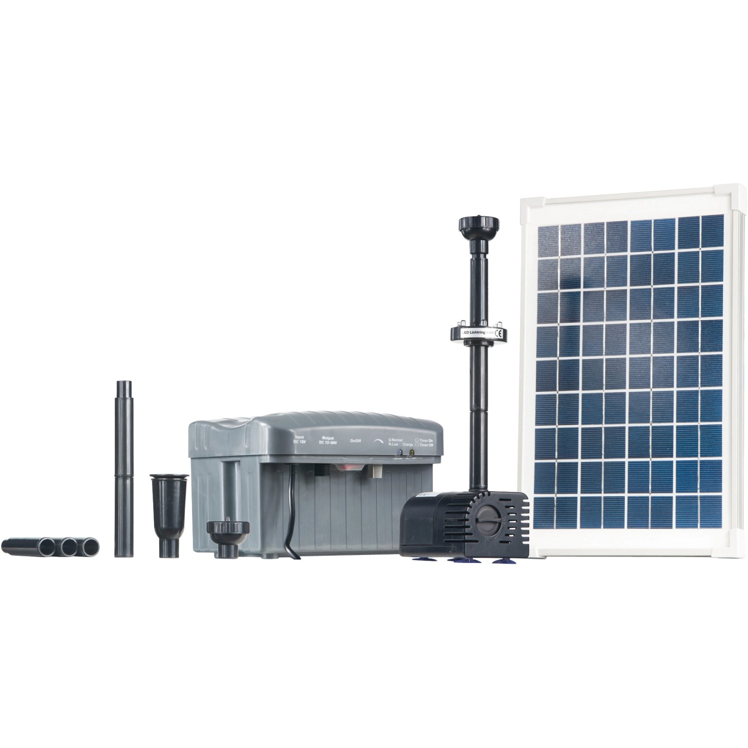 Heissner Solar-Teichpumpen-Set ca. 750 l/h mit LED