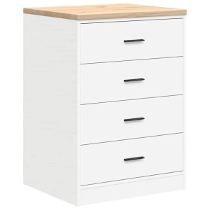 vidaXL Garagen-Aufbewahrungsschrank Weiß 60x51x85 cm Massivholz Kiefer 860598