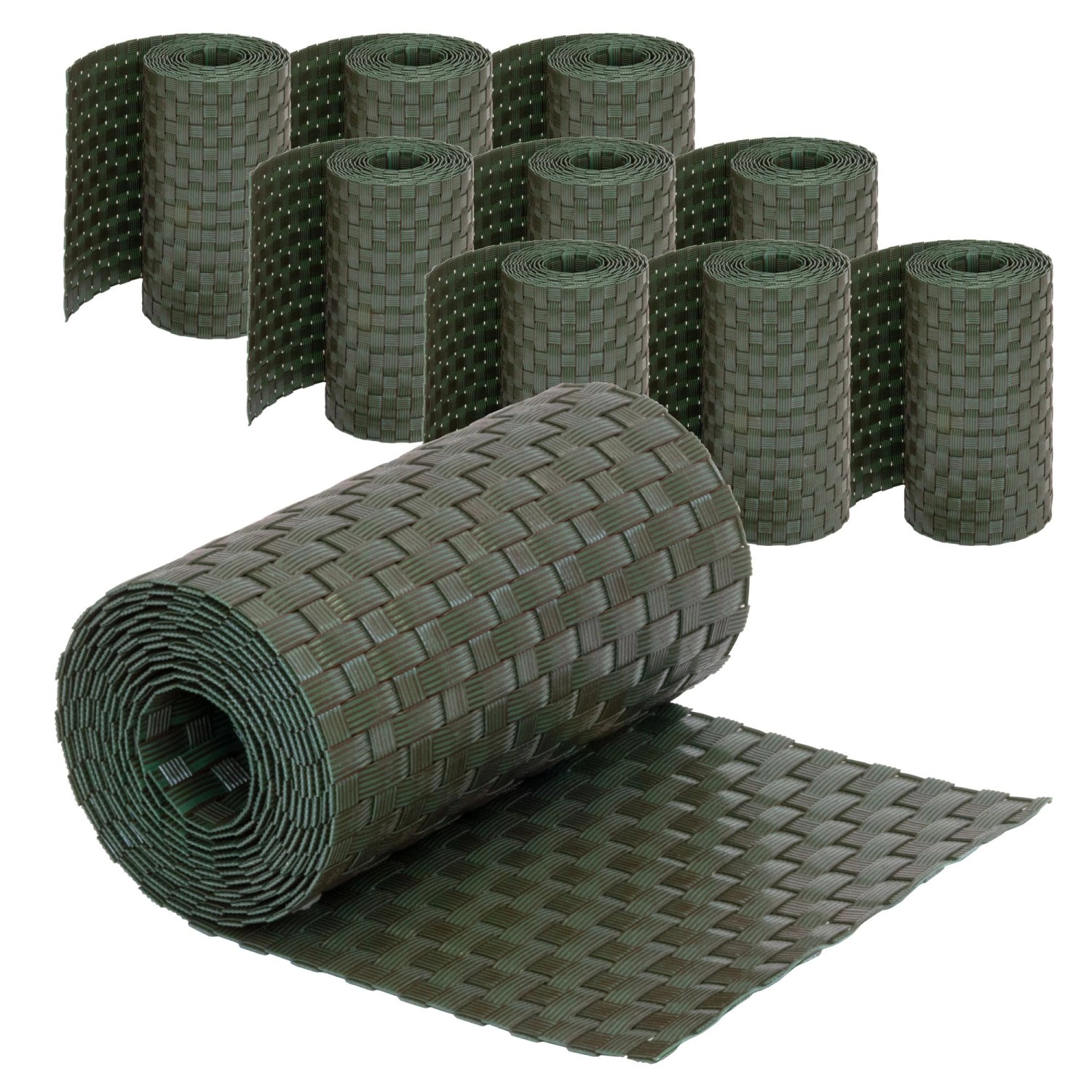 Jardinion Sichtschutzstreifen 10x 250cm x 19cm x 2,4mm Grün Blickdicht günstig online kaufen