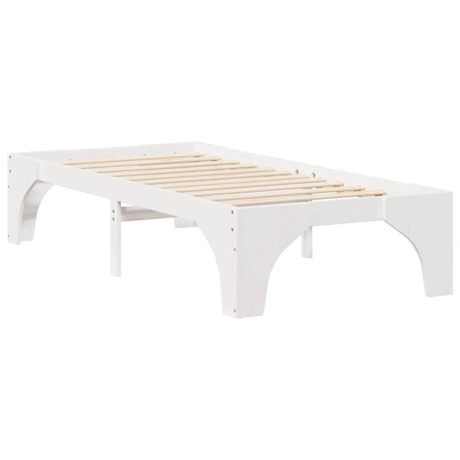 vidaXL Bettrahmen Weiß 90 x 190 cm Massives Kiefernholz 873011