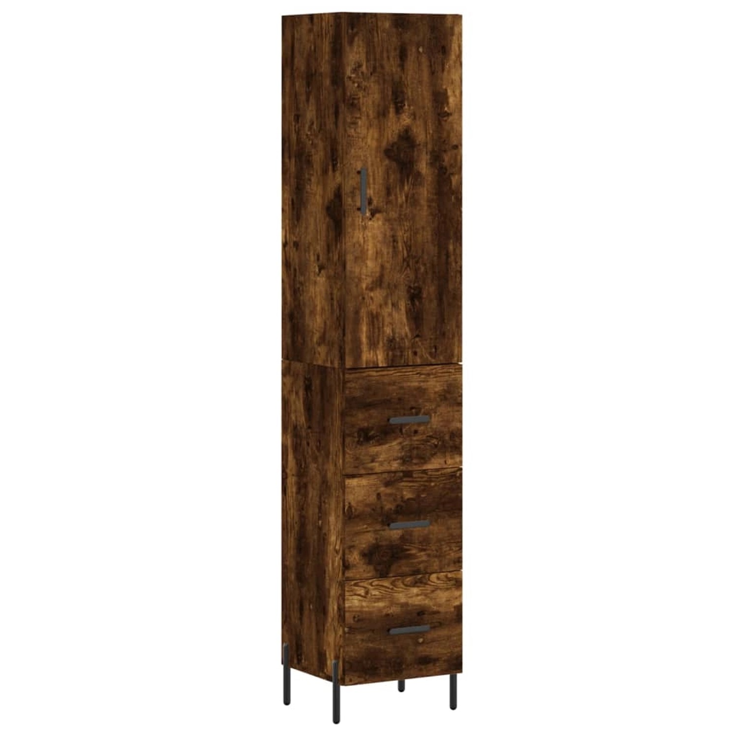 vidaXL Highboard Räuchereiche 34,5x34x180 cm Holzwerkstoff 3198862 günstig online kaufen