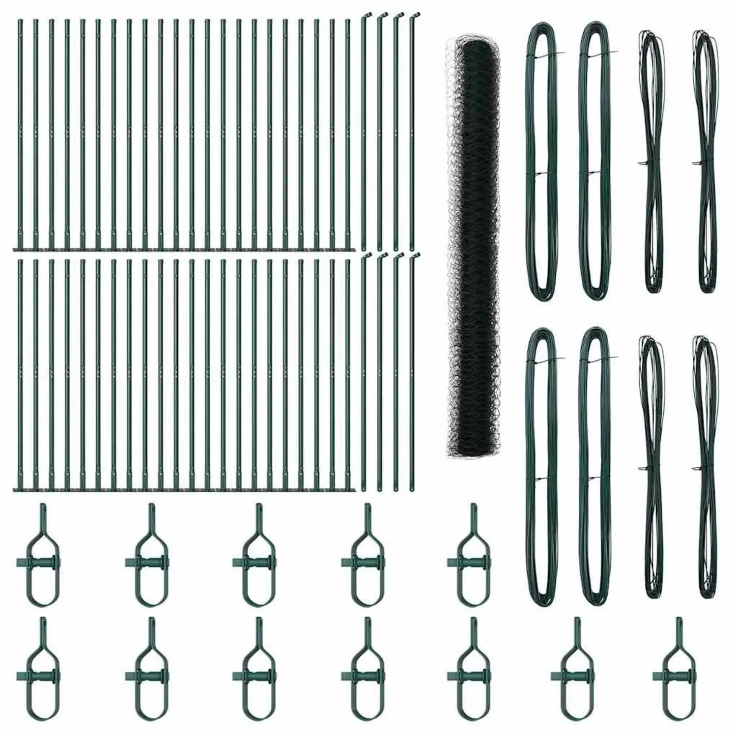 vidaXL Zaunpfosten Grün 100 x 1,6 m 36 mm Maschen Stahl und PVC 3353603 günstig online kaufen