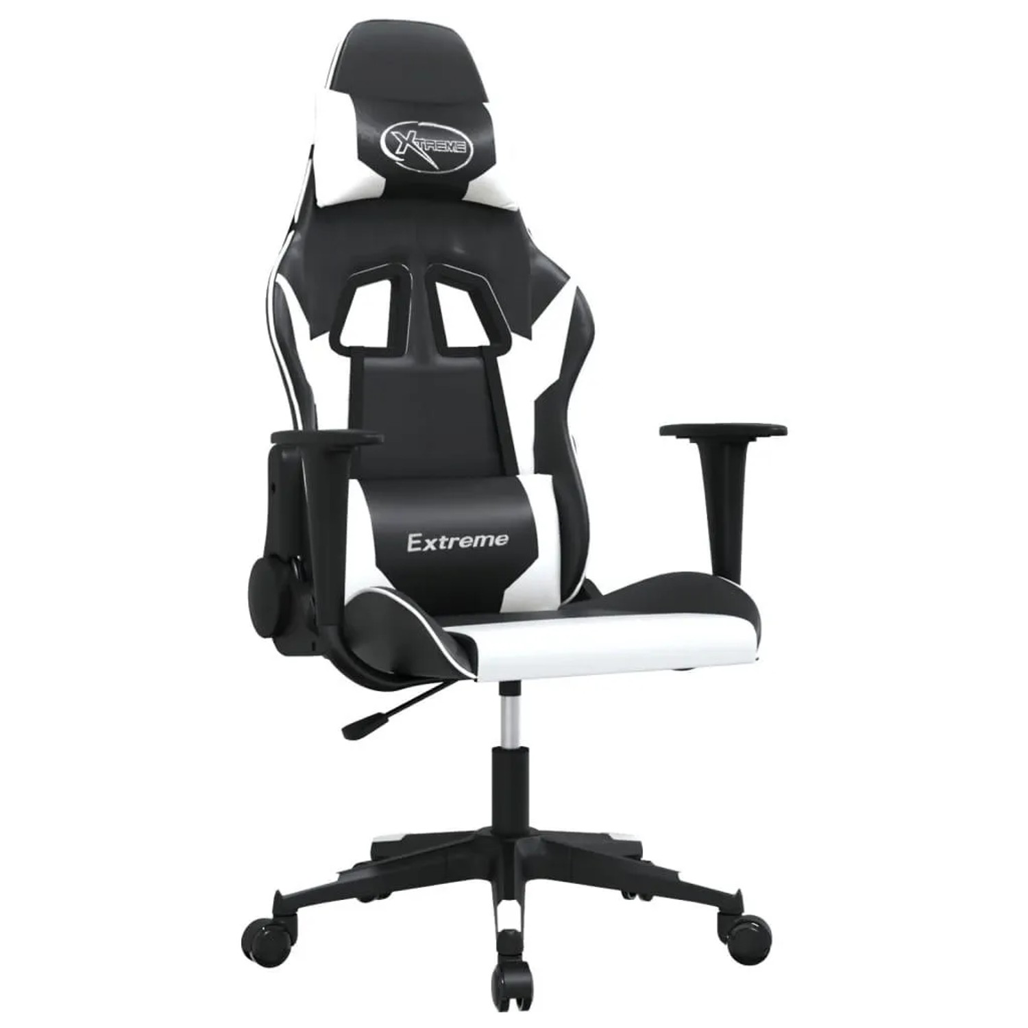 vidaXL Gaming-Stuhl mit Massagefunktion Schwarz und Weiß Kunstleder 345450 günstig online kaufen