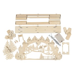 HGD Bastelset LED-Lichterbogen aus Holz, unbemalt zum Selbstgestalten.