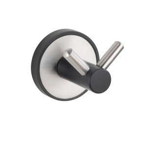 WENKO Wandhaken Duo Udine UV-Loc® aus Edelstahl, gebürstet, mit zwei Aufhängern.