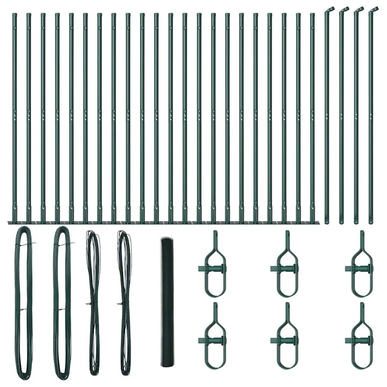 vidaXL Zaunpfosten Grün 50 x 1,5 m 25 mm Maschenweite Stahl und PVC 3353565 günstig online kaufen