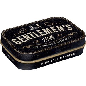 Nostalgic-Art Pillendose Gentlemen's Pills, Metalldose für Pfefferminzdragees.
