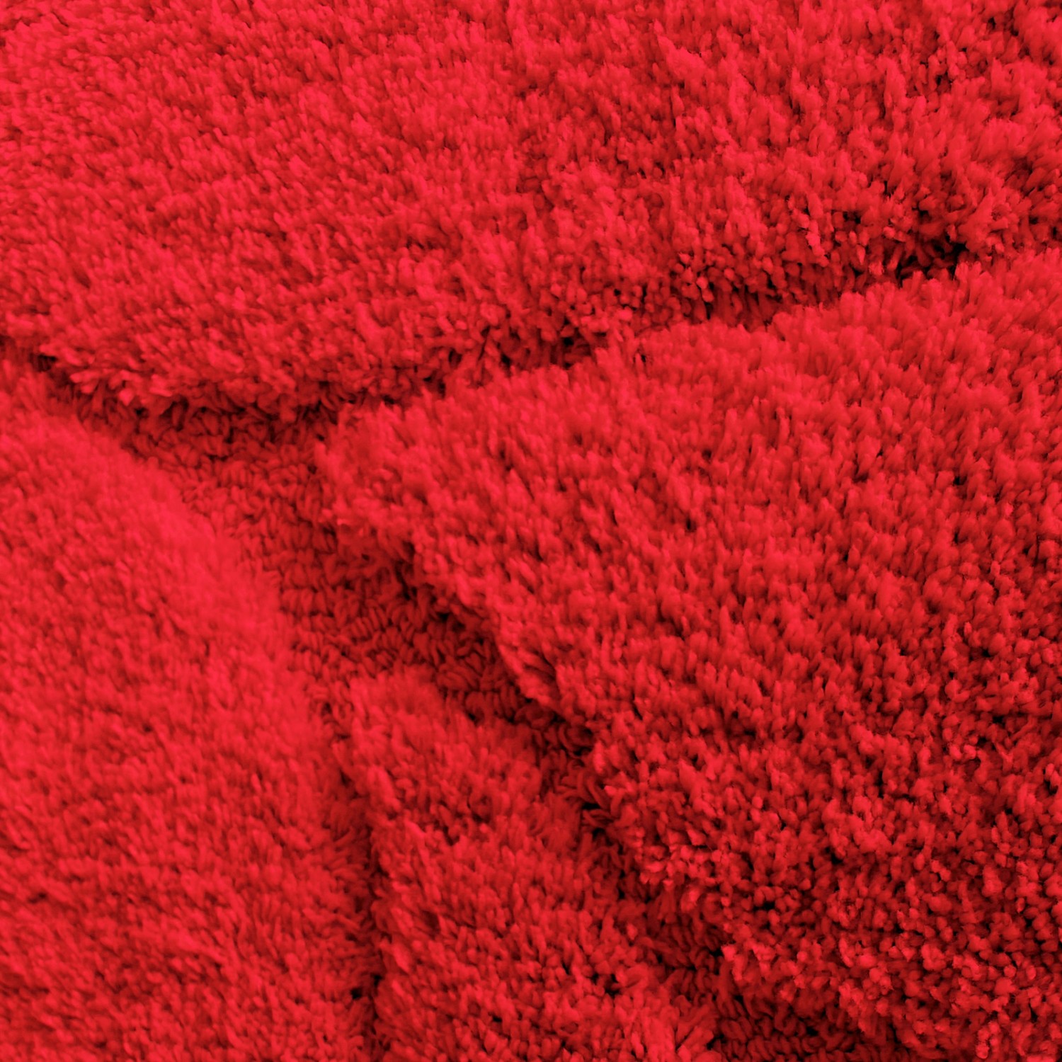 Roter Karat Badteppich Maris 50x80 cm mit Blattstruktur, flauschiger Badvorleger.