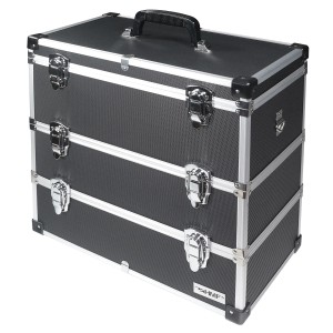 HMF 14661-02 Alu Werkzeugkoffer 3 Etagen Leer Verstellbare Facheinteilung