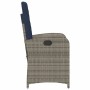 vidaXL Gartensessel mit Kissen 2 Stk Verstellbar Grau Poly Rattan 365175_6