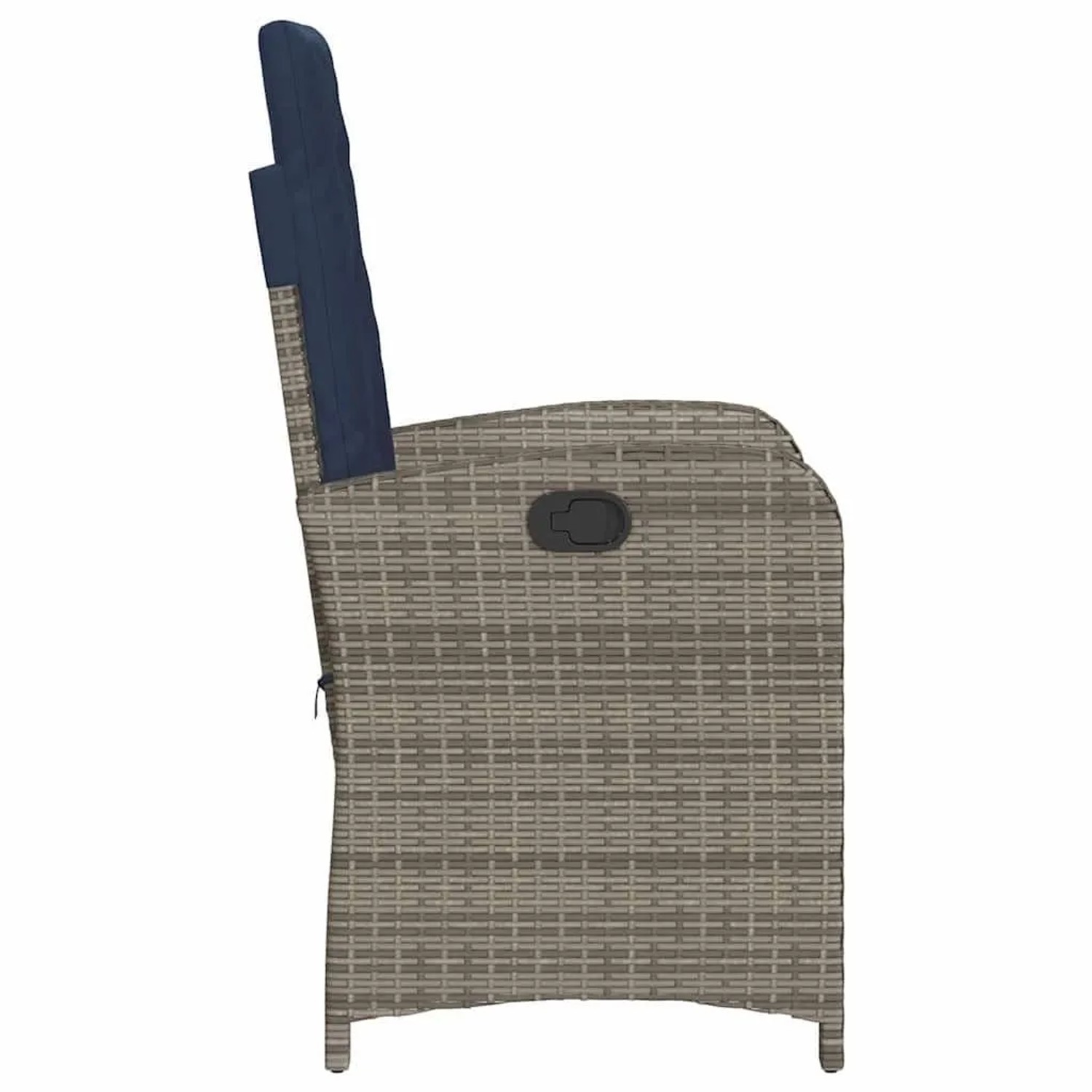 vidaXL Gartensessel mit Kissen 2 Stk Verstellbar Grau Poly Rattan 365175_6