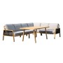 Greemotion Garten-Lounge-Set Monaco, 4-teilig, Beige. Ecksofa mit Aluminiumrahmen in Holzoptik, PE-Geflecht und Tisch.