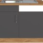 Held Möbel Spülzentrum Sorrento, 110cm, anthrazit/Eiche, mit Spüle und Tür.