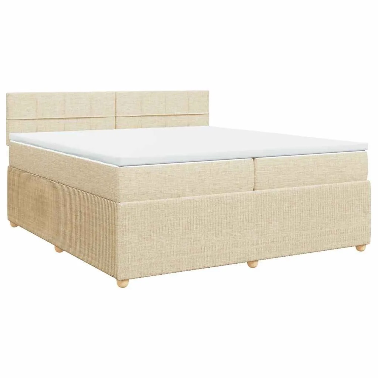 vidaXL Boxspringbett mit Matratze Creme 200x200 cm Stoff 3287568 günstig online kaufen