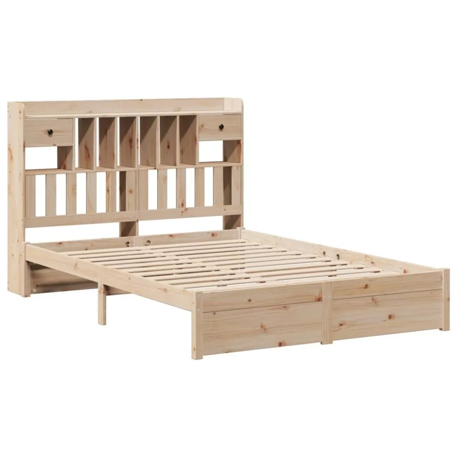 vidaXL Massivholzbett mit Regal ohne Matratze 160x200 cm Kiefer 3322423 günstig online kaufen