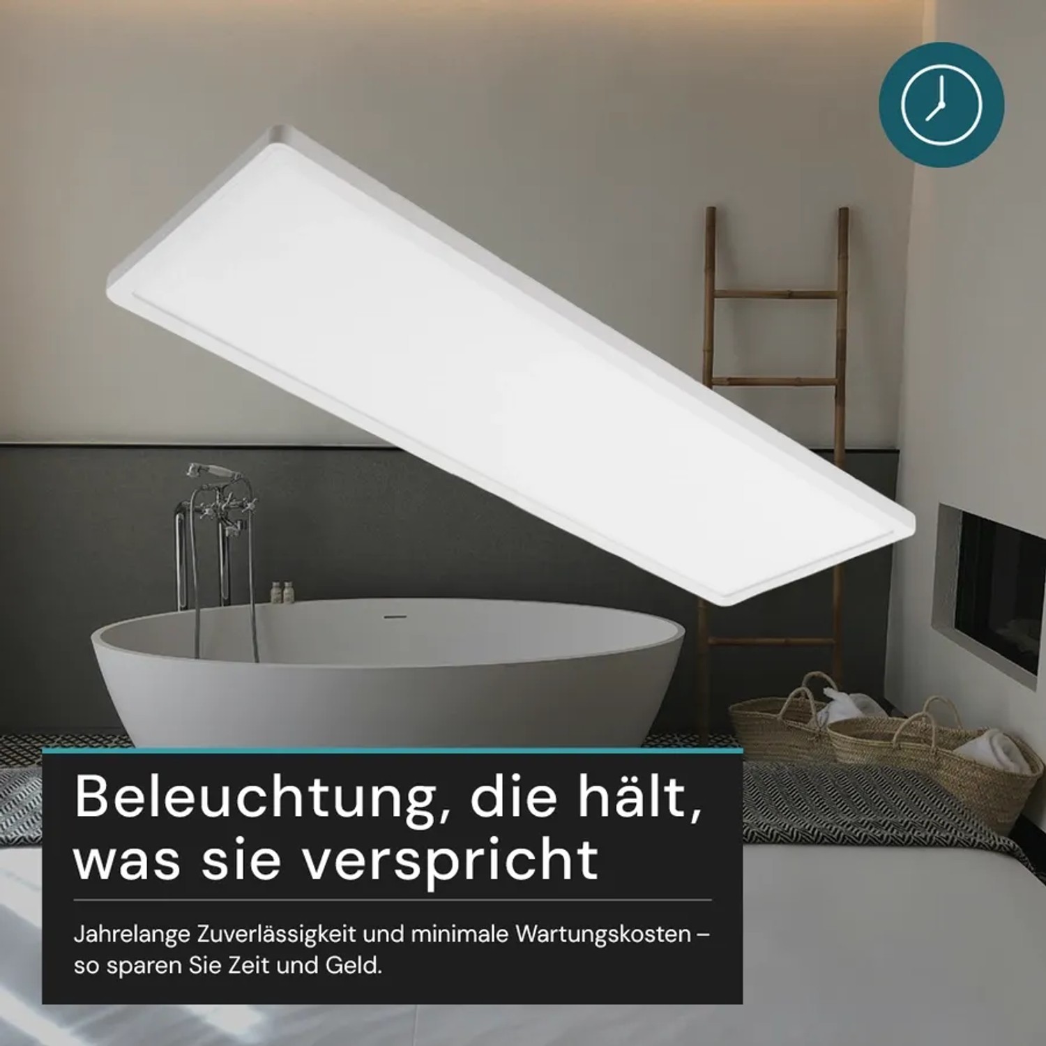 LUXULA LED Panel 58x20cm 24W 2200lm IP44 Wassergeschützt CCT Dimmbare Deckenleuchte Fernbedienung 3000K bis 6500K Warm- Kaltweiß Aufbauleuchte Weiß_8