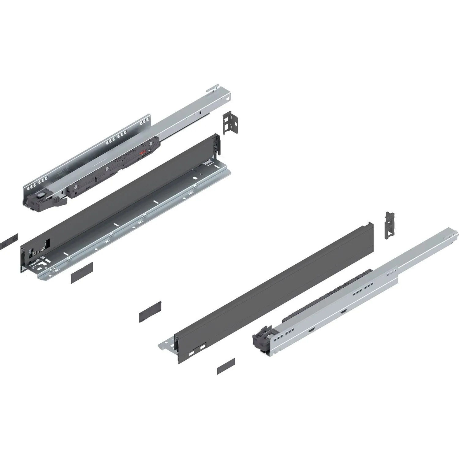 Blum Legrabox Pure Set Höhe N Tip-On Vollauszug 550 mm 40 kg Oriongrau 1 Paar