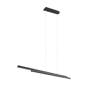 Moderne LED-Pendelleuchte Odio in Schwarz matt, linear. Ideal für Esstische und minimalistische Beleuchtung.