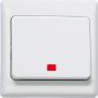 Weißer Einbauschalter mit roter LED-Anzeige für Innenräume.