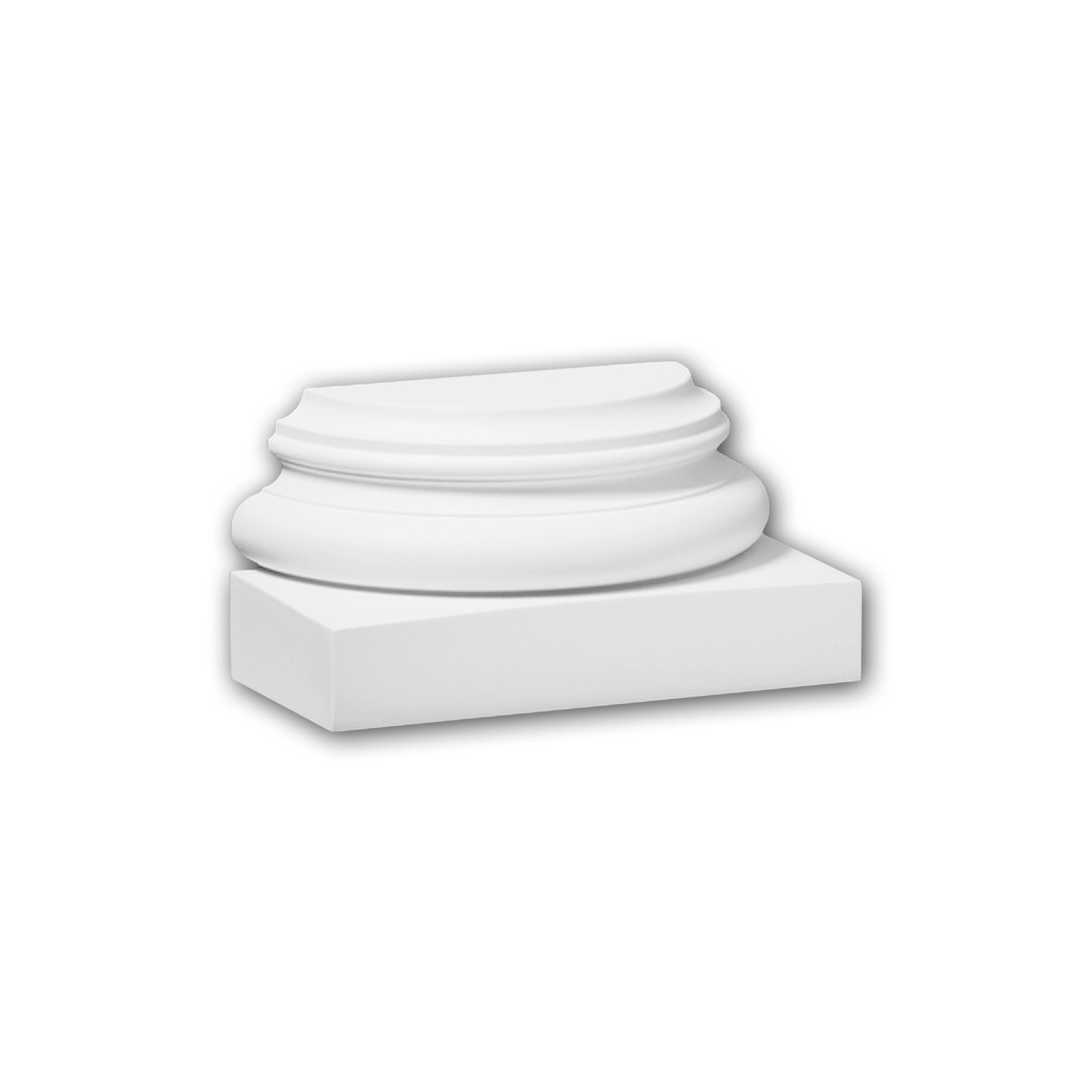 PROFHOME 117700 Halbsäulen Sockel Säule Zierelement Stuckdekor 22,6 cm x 11,7 cm x 11,3 cm Weiß