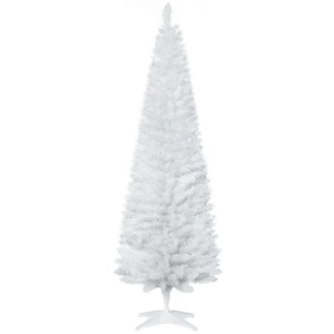 Schlanker, weißer Furnicato Kunst-Weihnachtsbaum, 180 cm hoch, mit 390 Spitzen.
