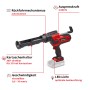 Einhell Akku-Kartuschenpistole TE-SG 18/10 Li Solo, rot/schwarz, mit Akku. Akkugerät für Kartuschen.