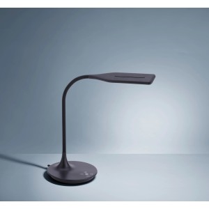 Schwarze LED-Tischleuchte Rafael mit Touchdimmer und verstellbarer Lichtfarbe.