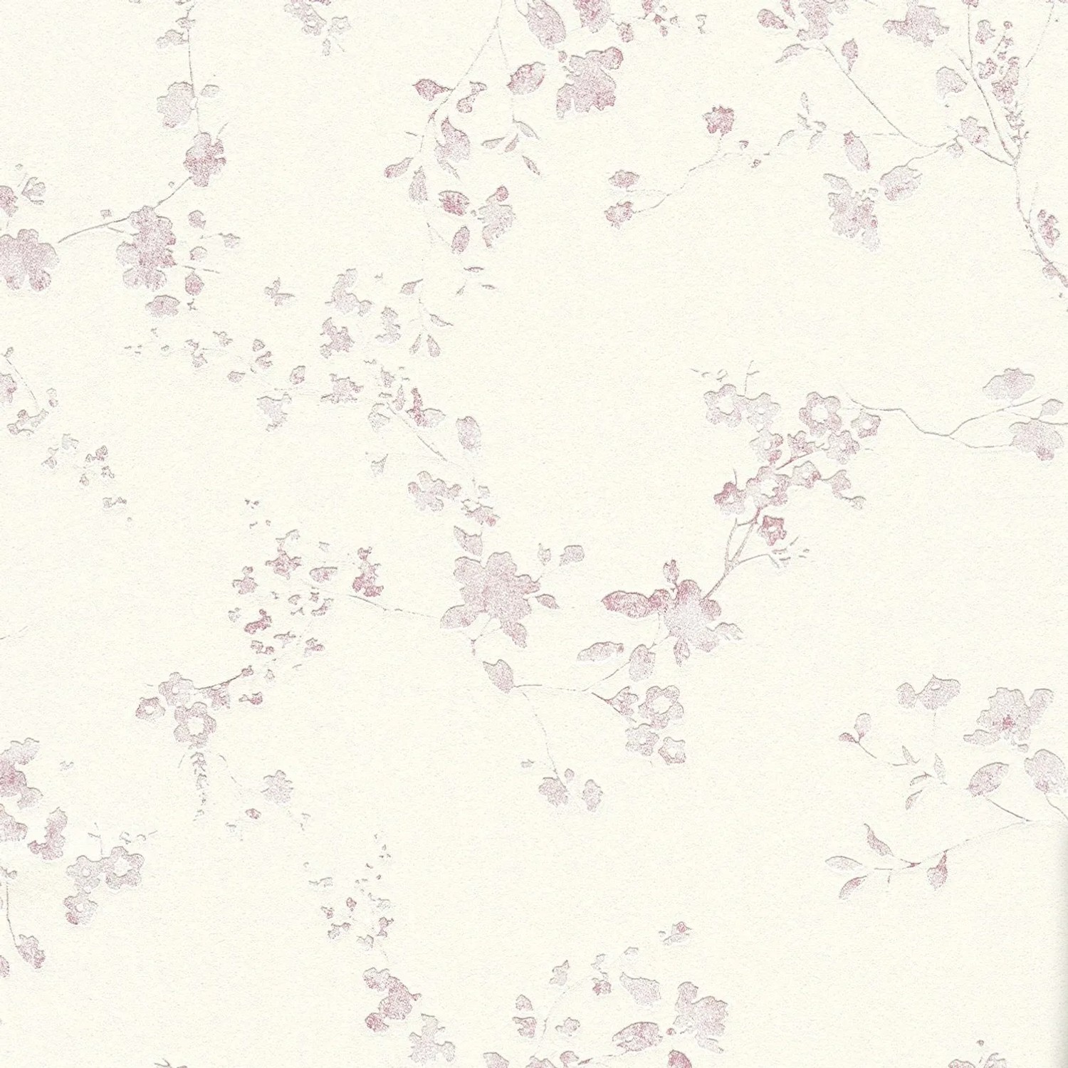 AS-Creation Vliestapete Floral Vorgeleimt 10,05 m x 0,53 m Weiß-Rosa FSC®