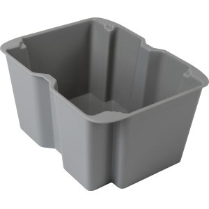 Grauer Eurobox-System Einsatzkasten 1/8 mit Drehstapelfunktion zur Aufbewahrung.