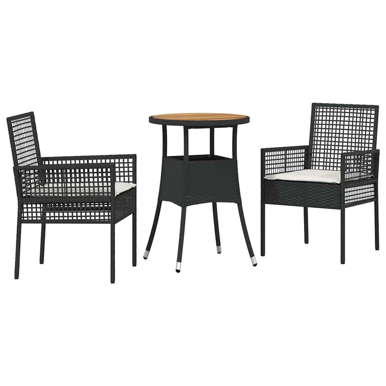 vidaXL Garten Essgruppe 3-Tlg Schwarz Poly Rattan 3334951 günstig online kaufen