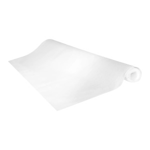 Weiße Teppichunterlage aus Vlies, 60x120 cm, aufgerollt. Teppichgleitschutz für sicheren Halt.