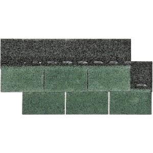 Grüne Bitumen Rechteckschindeln für die Bedachung, 2 m² Paket.