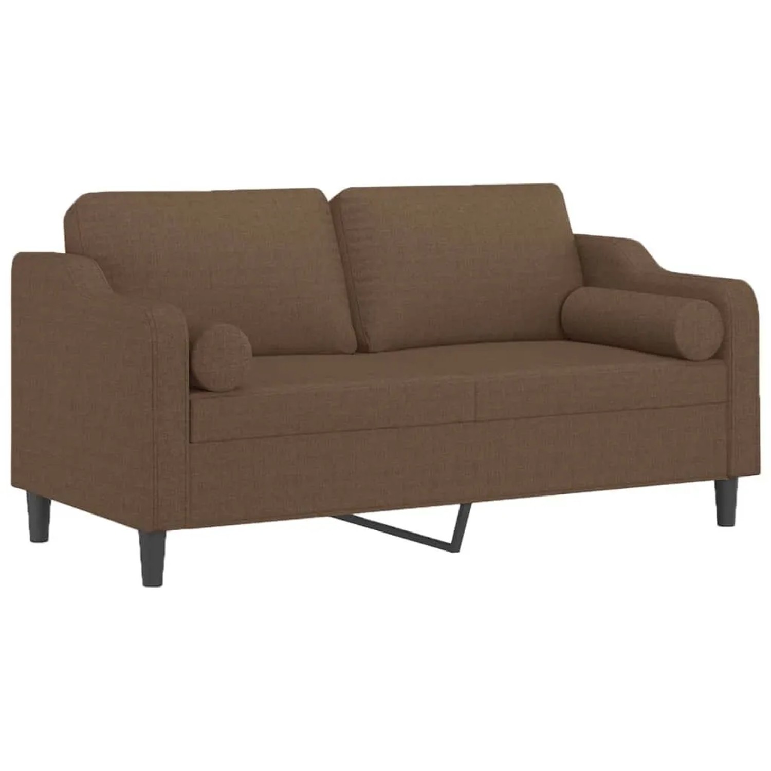 vidaXL 2-Sitzer-Sofa mit Zierkissen Braun 140 cm Stoff 3200848 günstig online kaufen